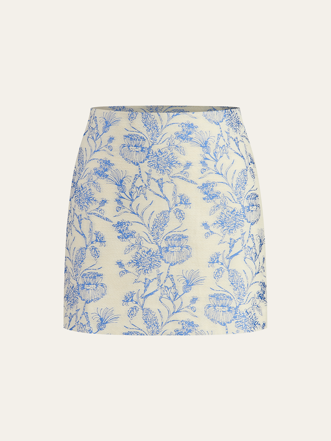 Ensemble Jupe Jacquard Col Carré Poches Décorées