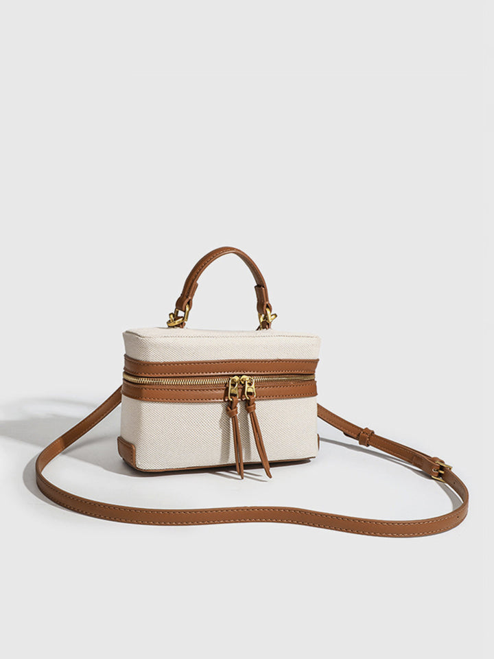 Sac bandoulière zippé bicolore