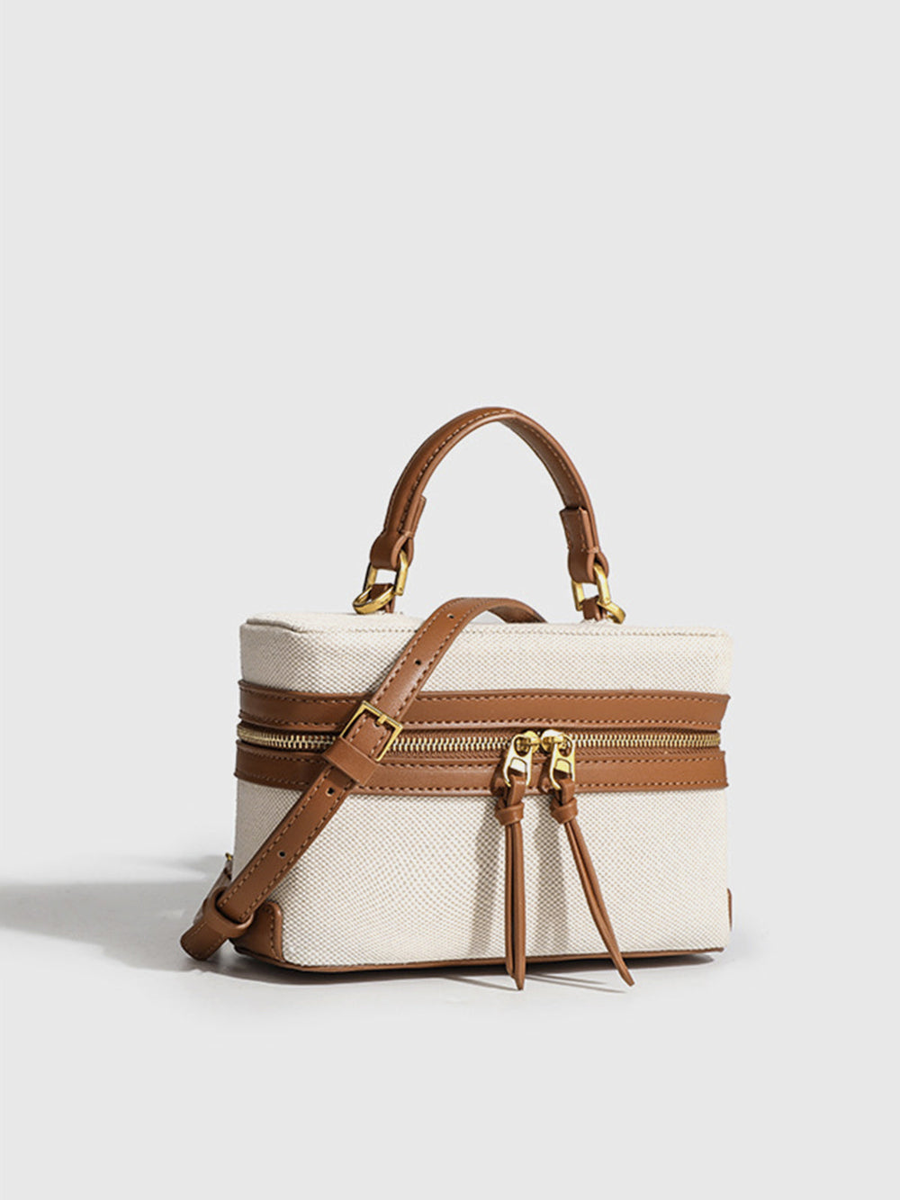 Sac bandoulière zippé bicolore
