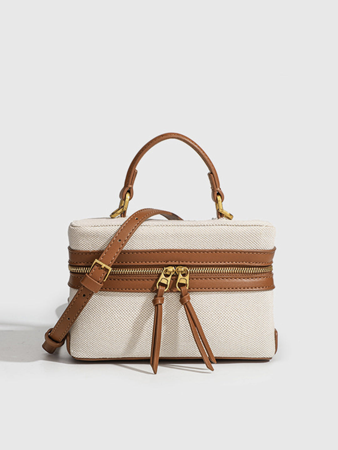 Sac bandoulière zippé bicolore