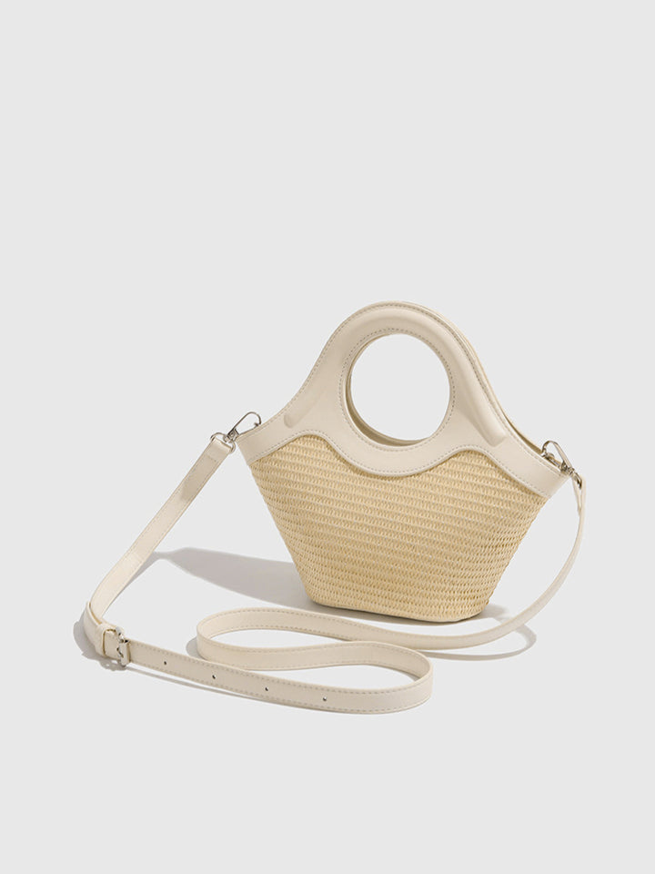 Sac Rond en Osier Ivoire