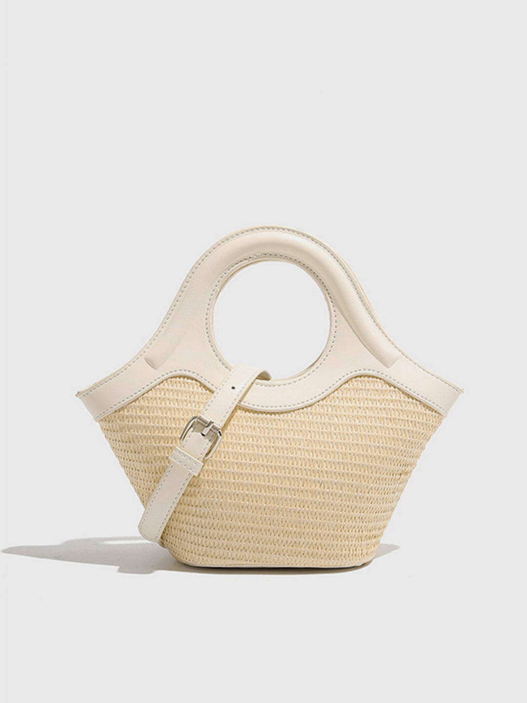 Sac Rond en Osier Ivoire