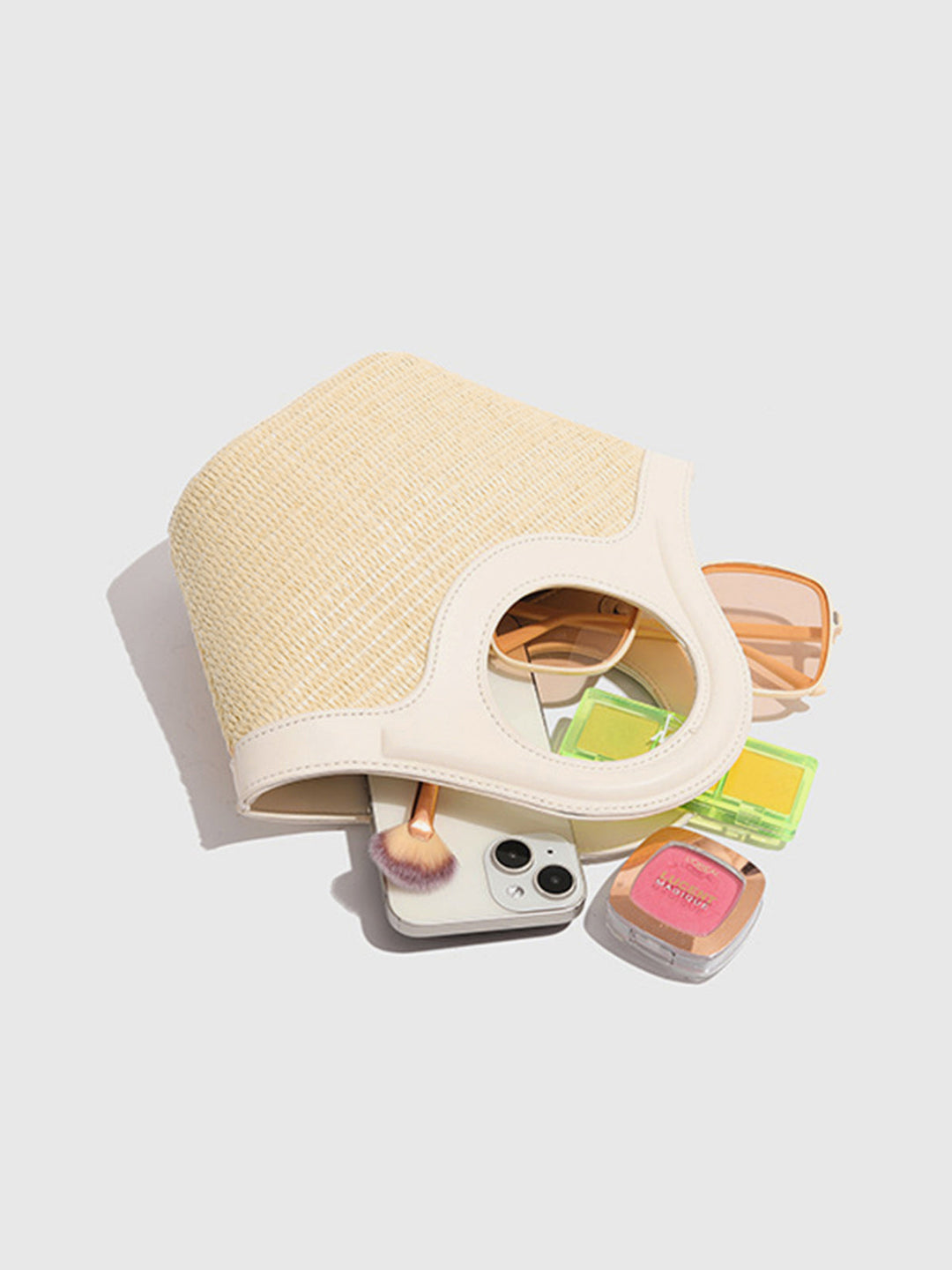 Sac Rond en Osier Ivoire