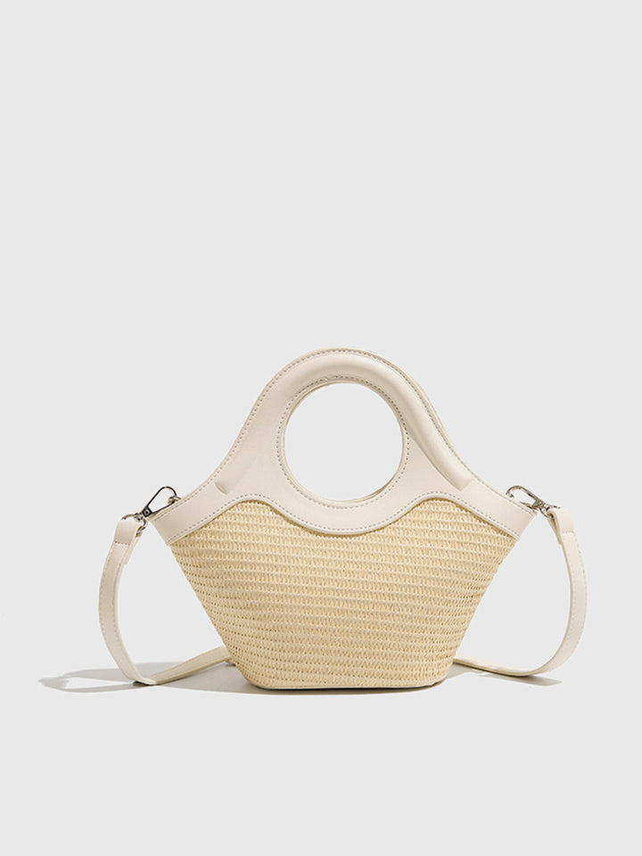 Sac Rond en Osier Ivoire