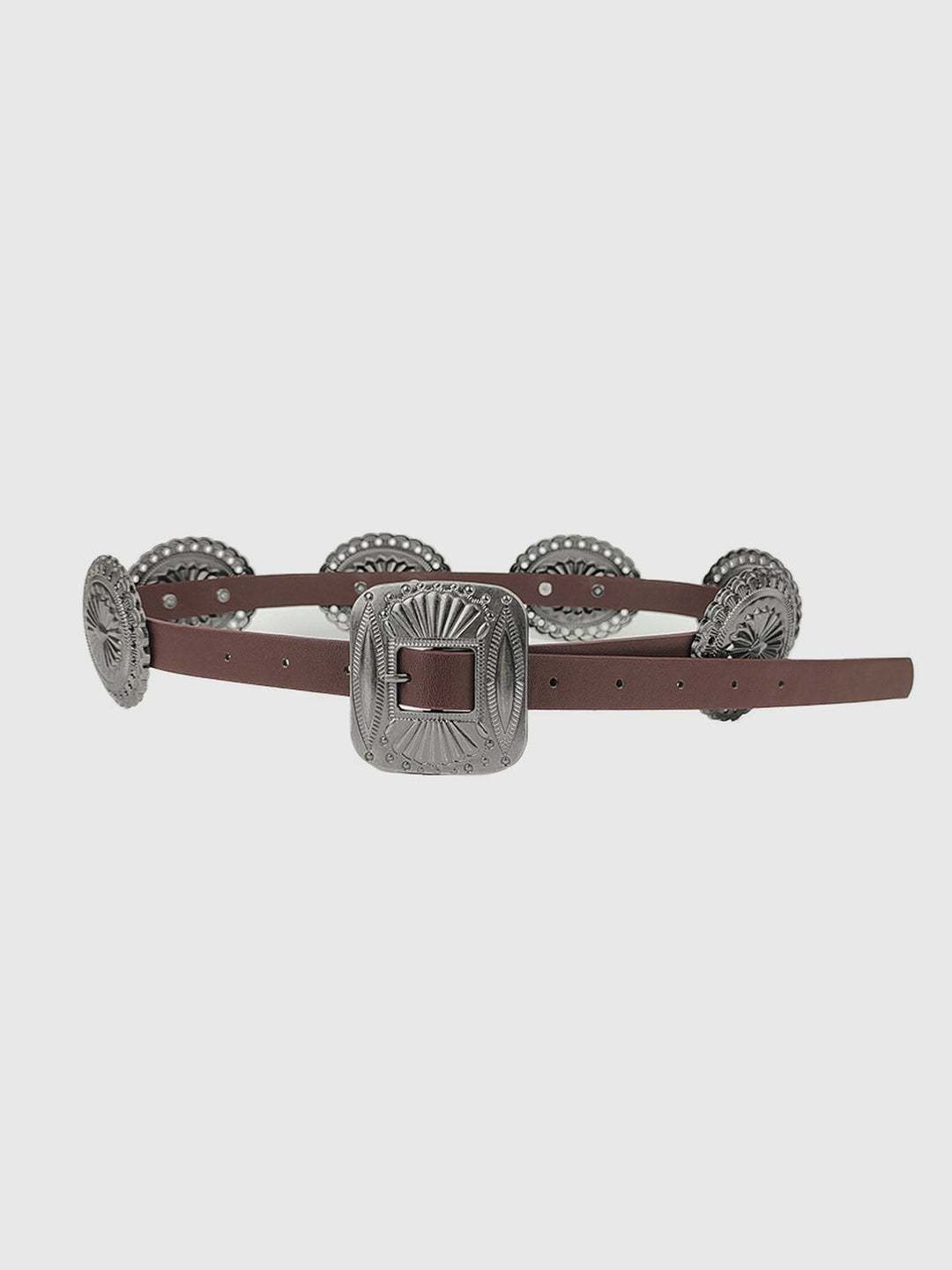 Ceinture en cuir avec boucle Concho vintage