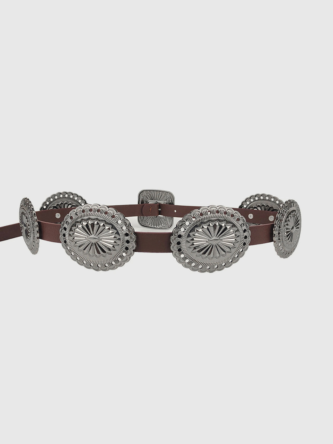 Ceinture en cuir avec boucle Concho vintage