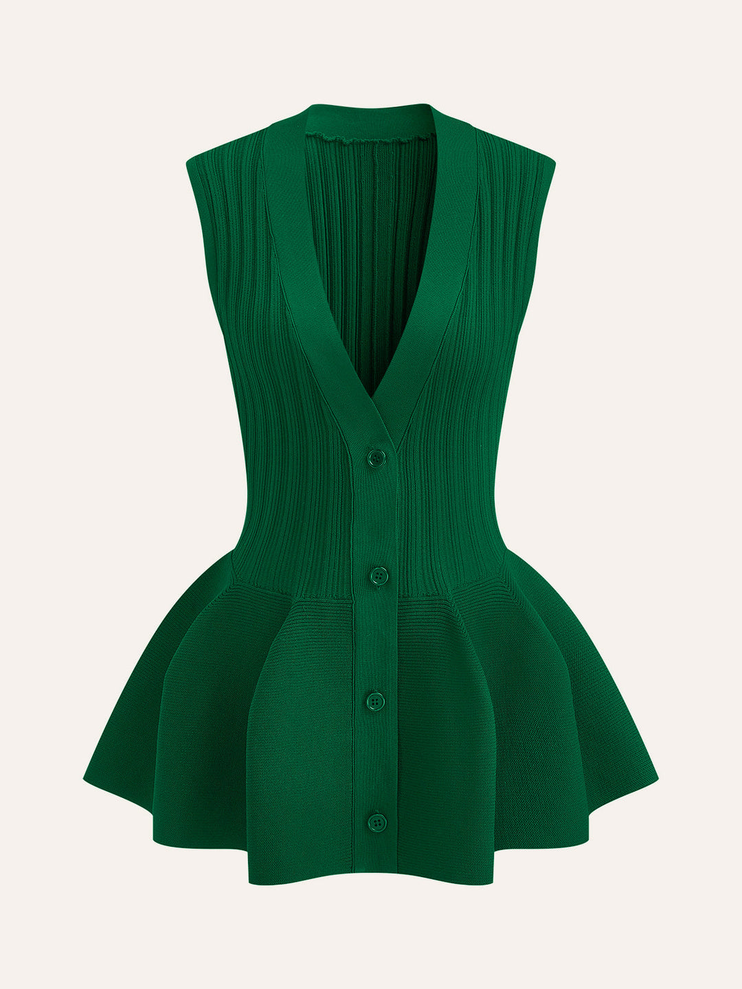 Gilet en tricot à boutons et basque