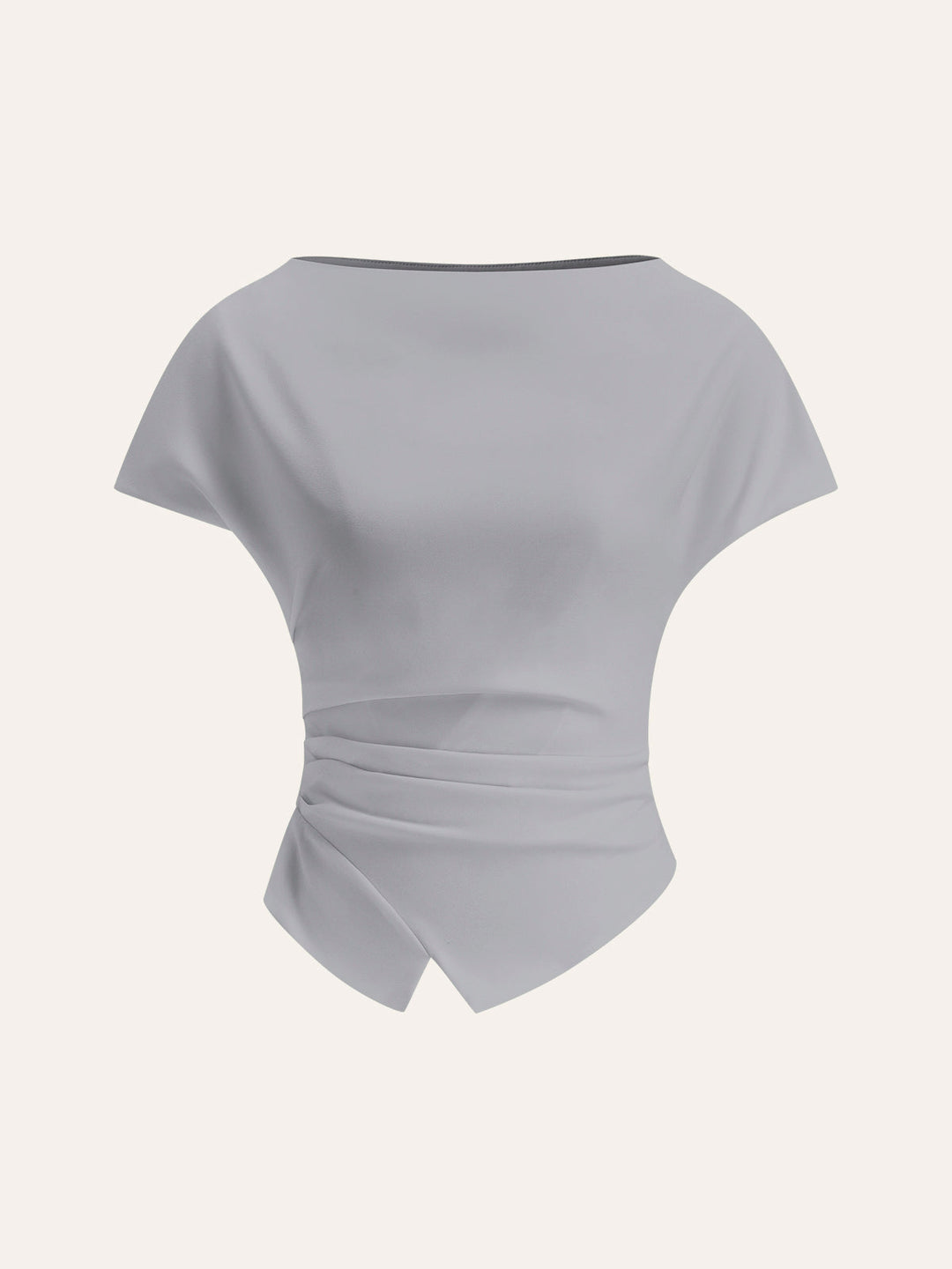 T-Shirt Ruché à Ourlet Asymétrique