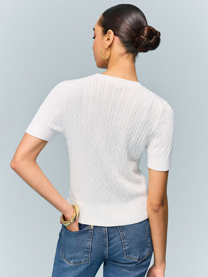 Haut court en tricot torsadé