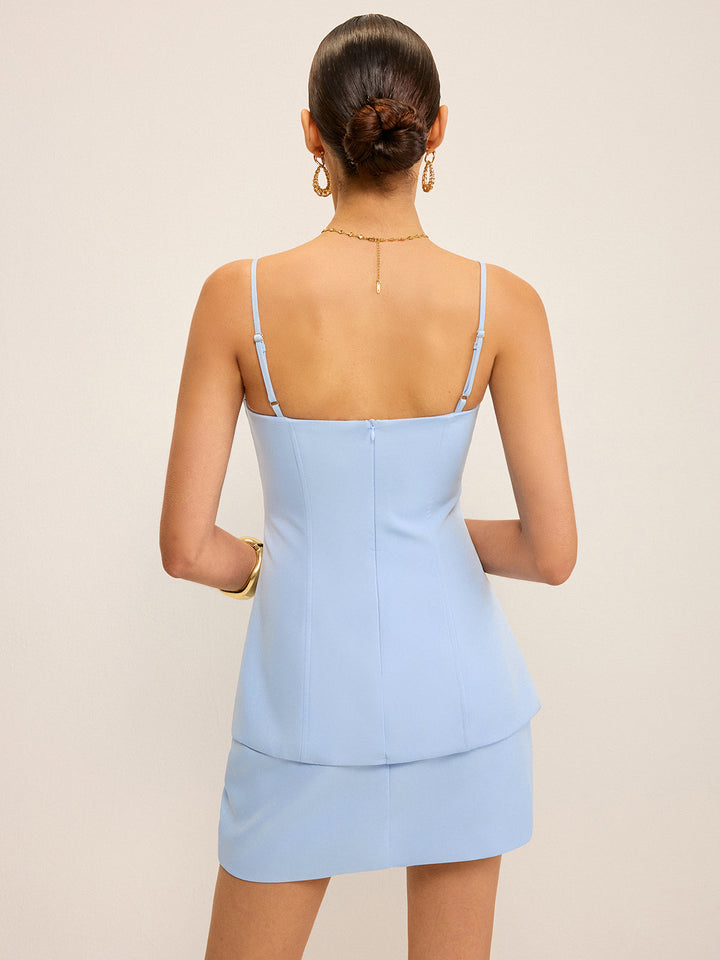 Ensemble Haut à Découpe à Volants et Mini-Jupe