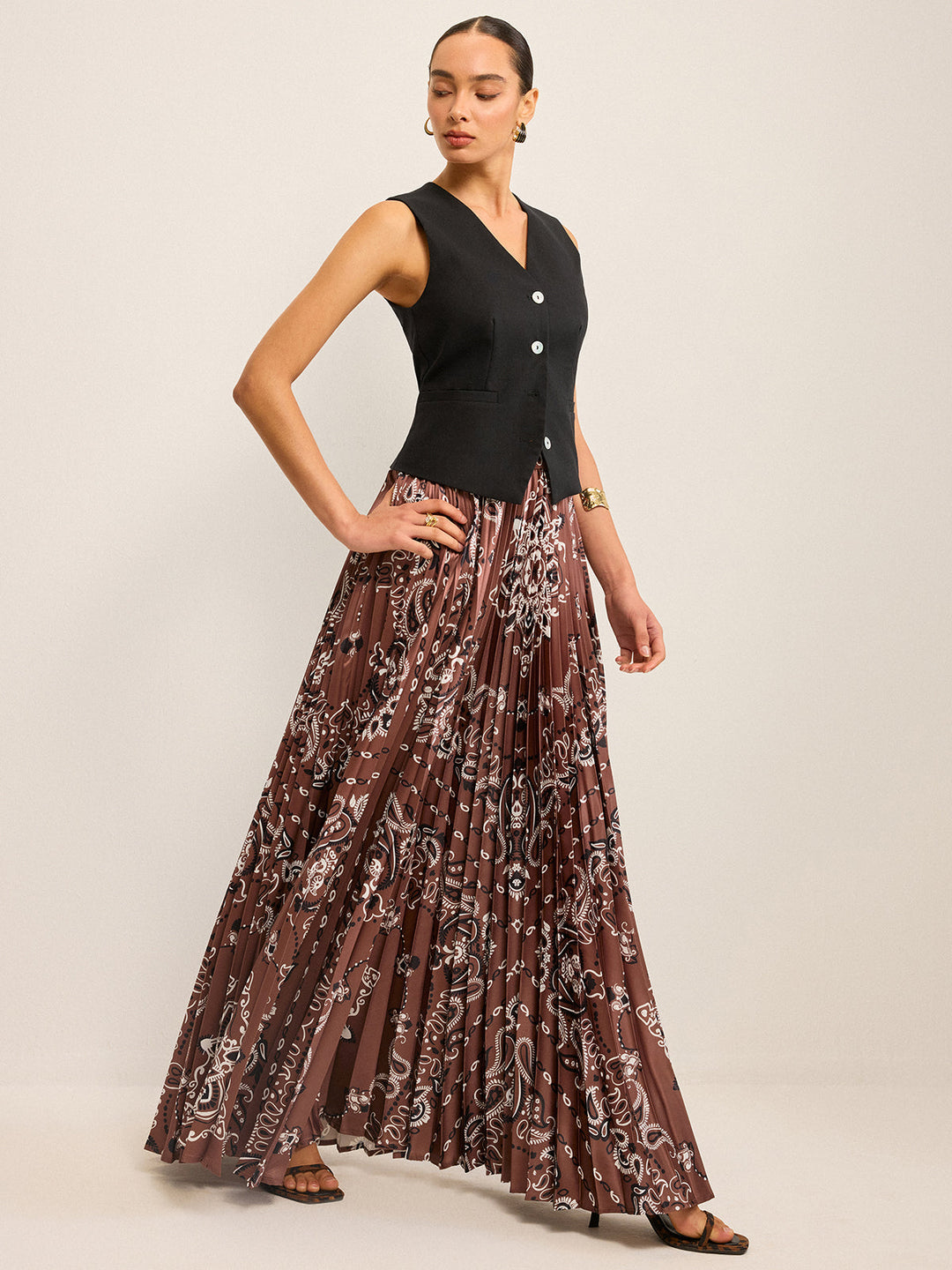 Jupe Maxi Plissée Bohème