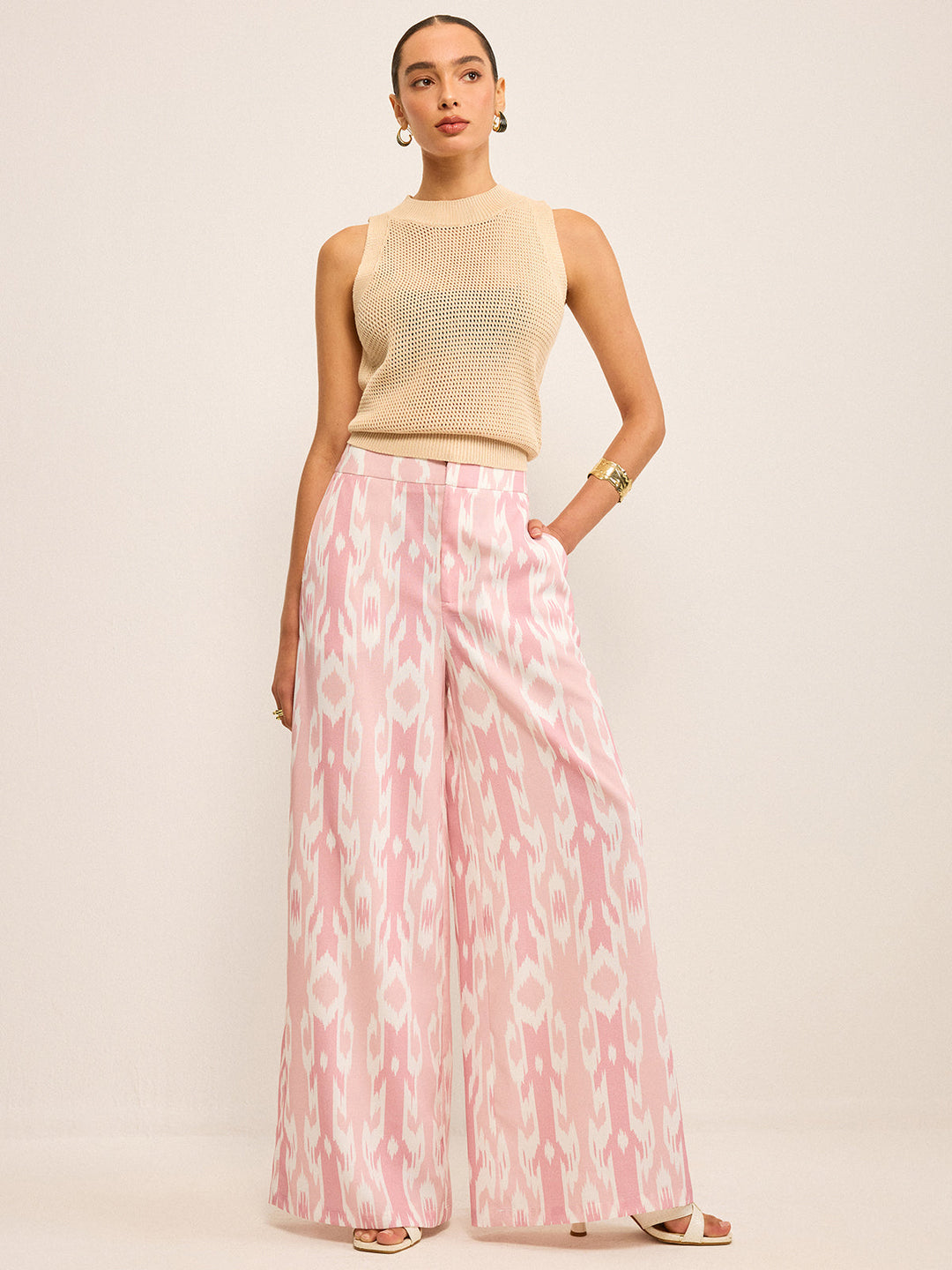 Pantalons Amples Bohèmes Aspect Lin