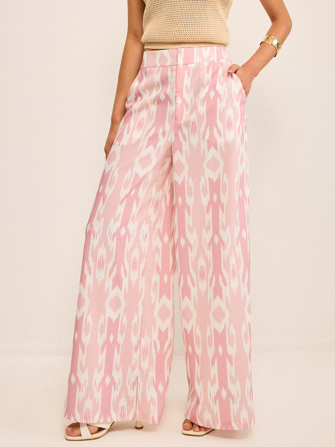 Pantalons Amples Bohèmes Aspect Lin