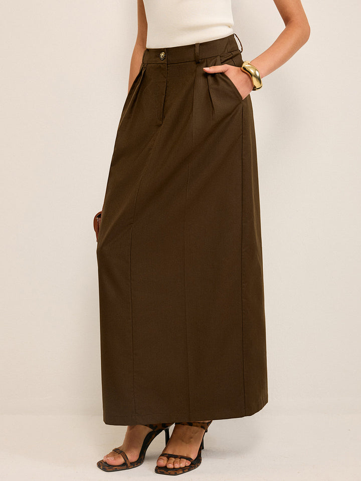 Jupe Longue Taille Haute à Poches