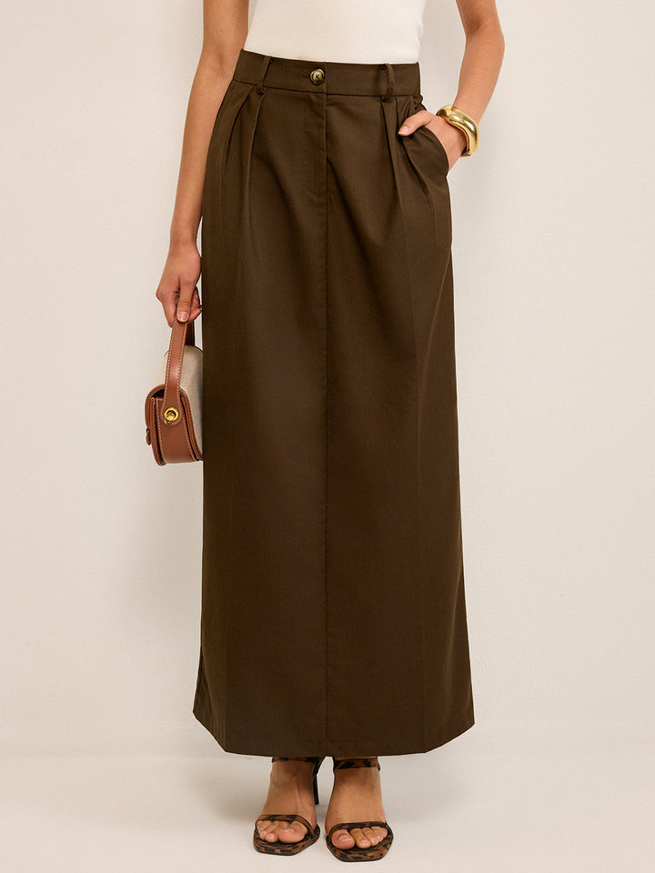 Jupe Longue Taille Haute à Poches