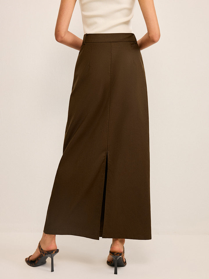 Jupe Longue Taille Haute à Poches
