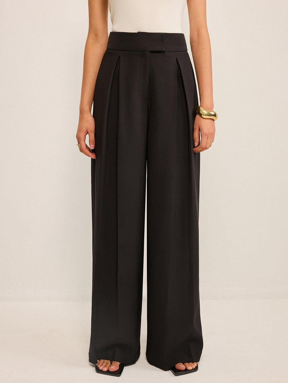Pantalons évasés taille haute