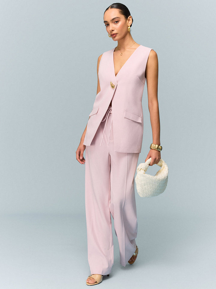 Gilet boutonné à col en V