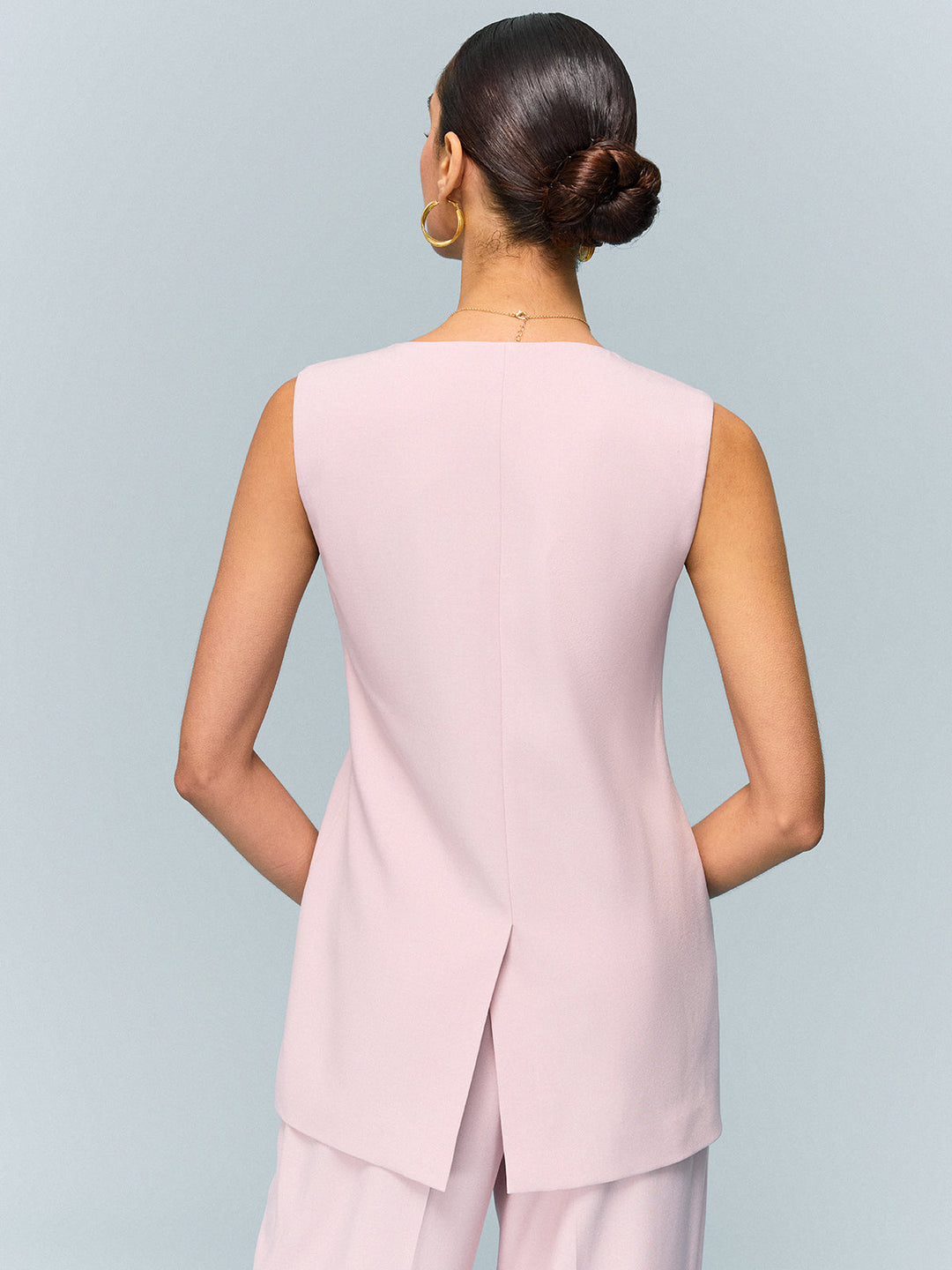 Gilet boutonné à col en V