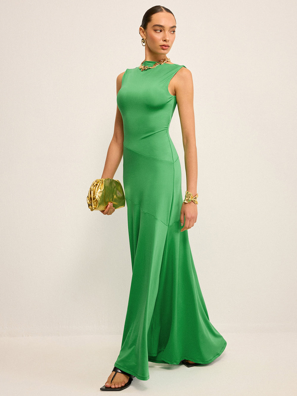 Robe Longue Sans Manches Dos Nu