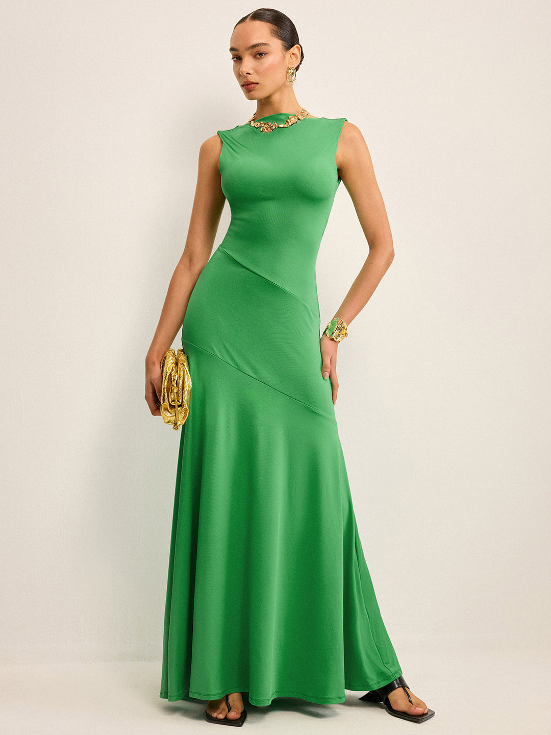 Robe Longue Sans Manches Dos Nu