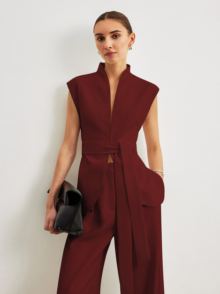 Top péplum à ceinture
