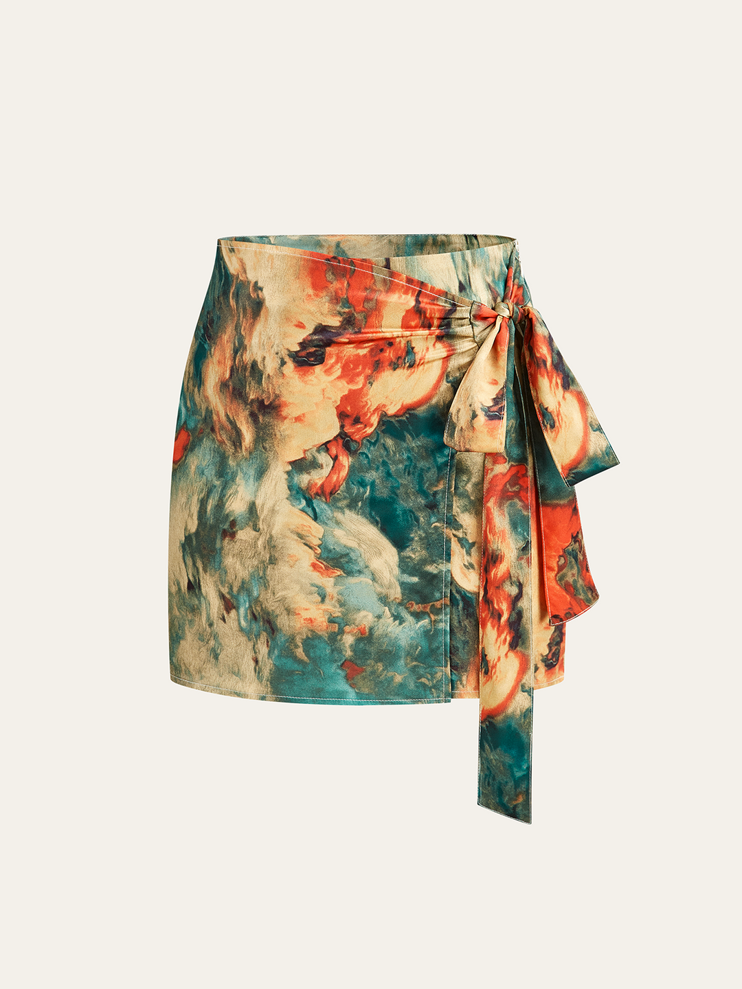 Jupe Courte "Wrap-Tie" Imprimée Colorée