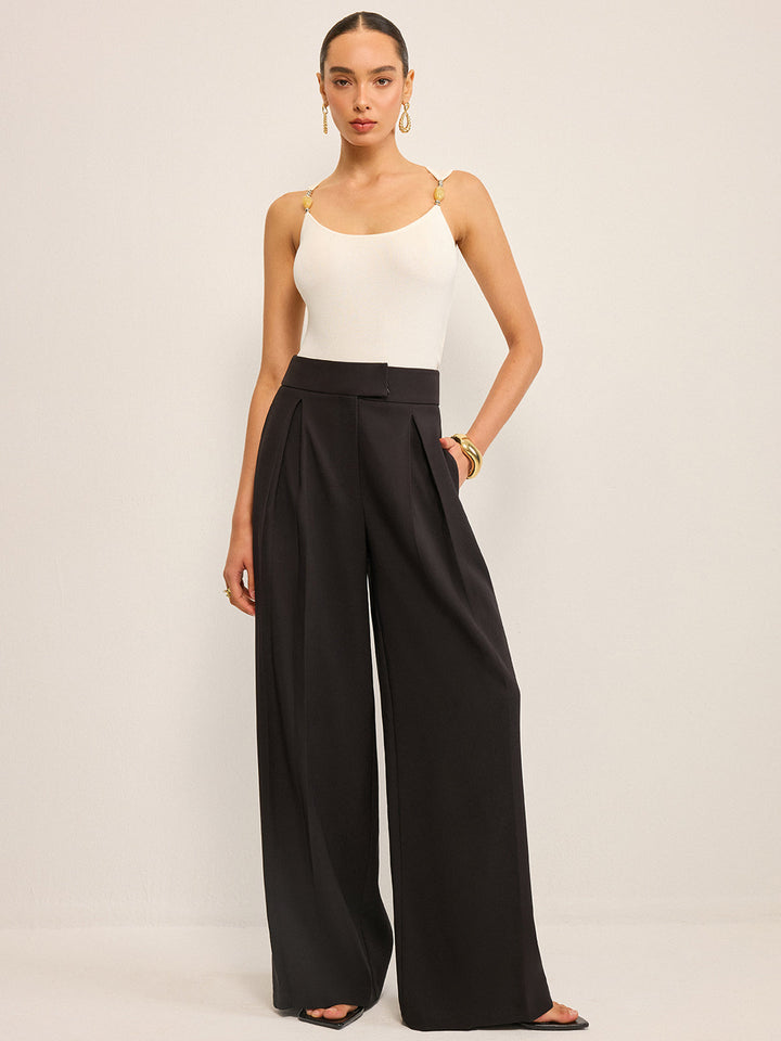 Pantalons évasés taille haute