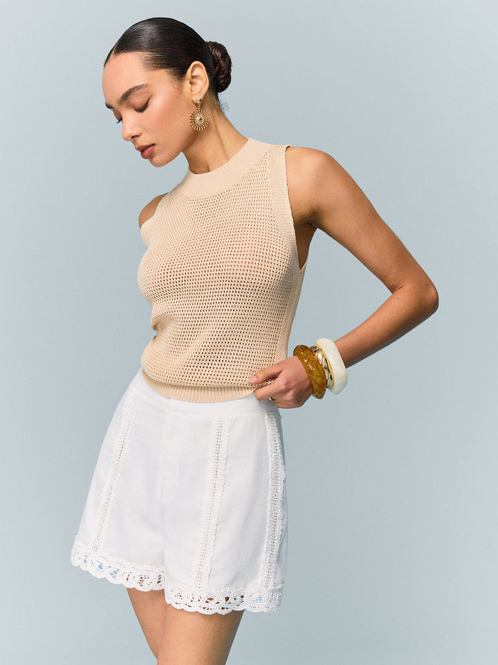 Shorts Larges à Bordure Crochetée