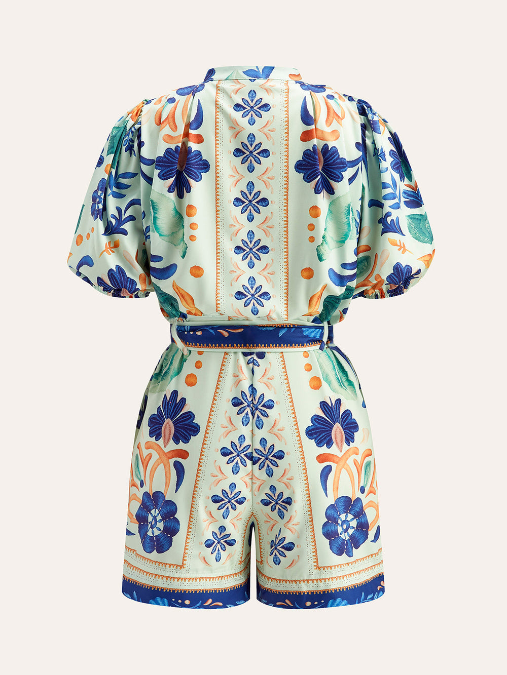 Combinaison à imprimé floral avec ceinture
