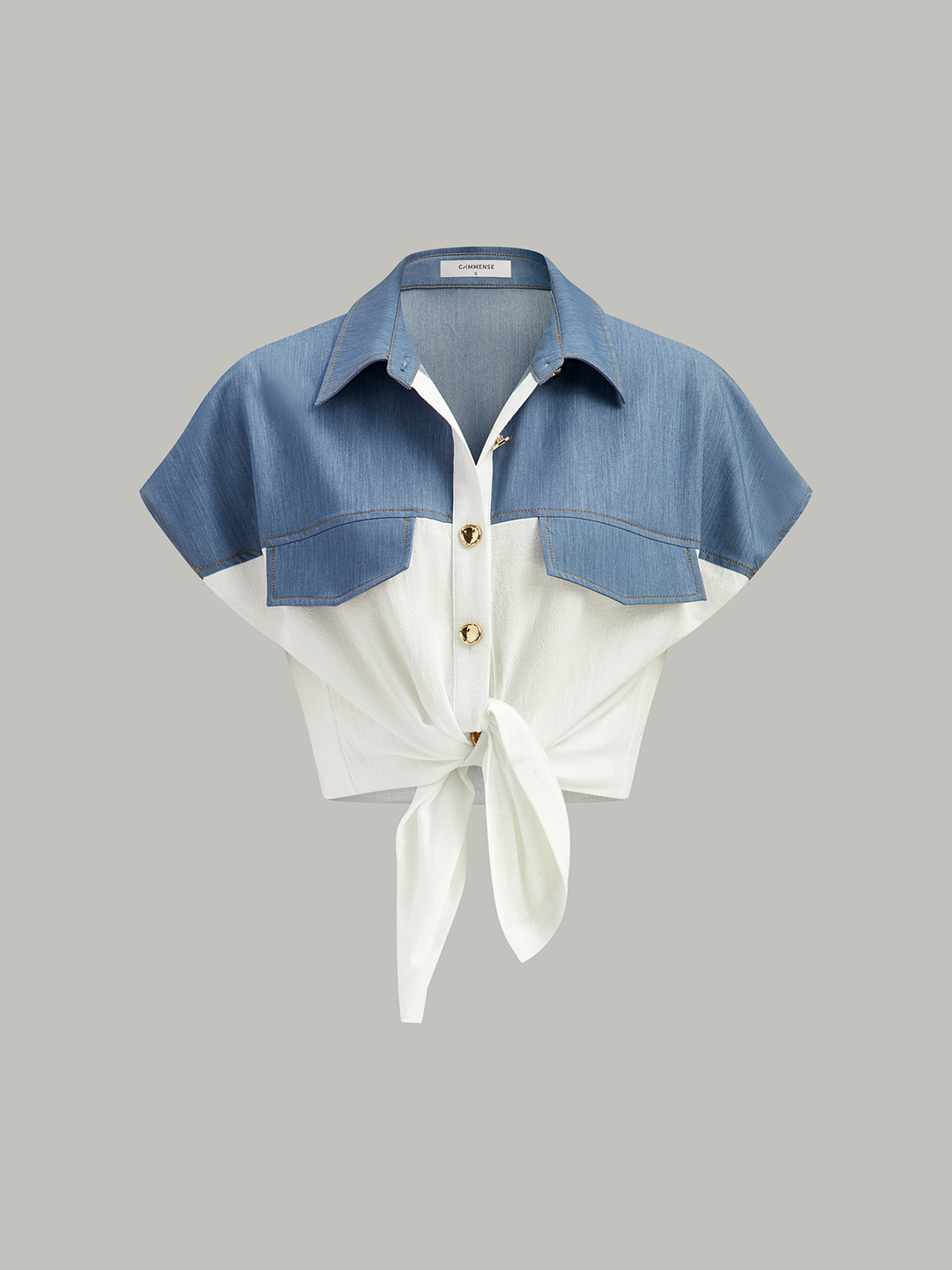 Chemise Manches Courtes Color Block