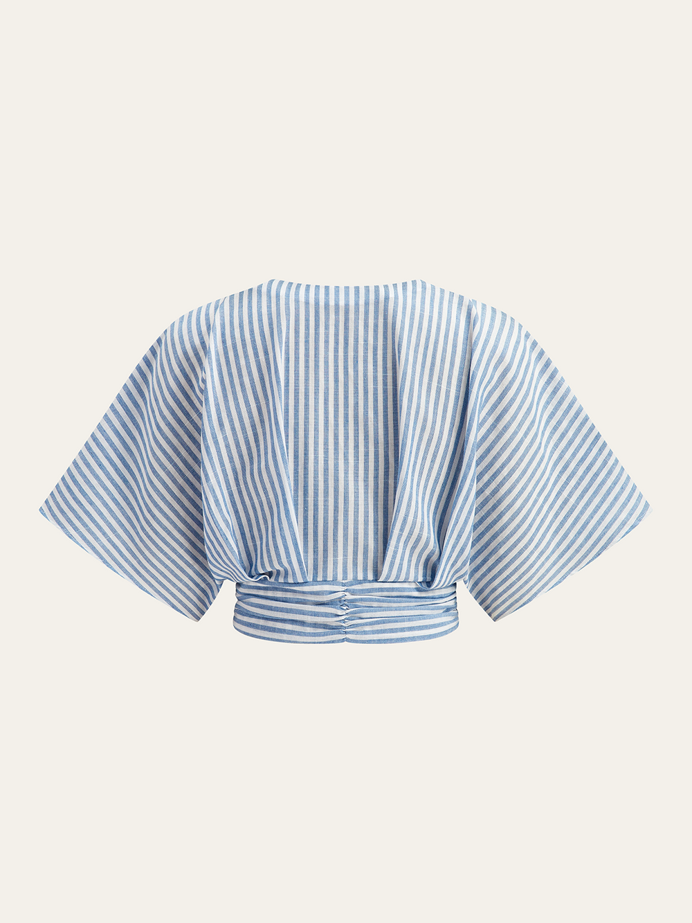 Blouse à rayures froncées avec décoration en métal