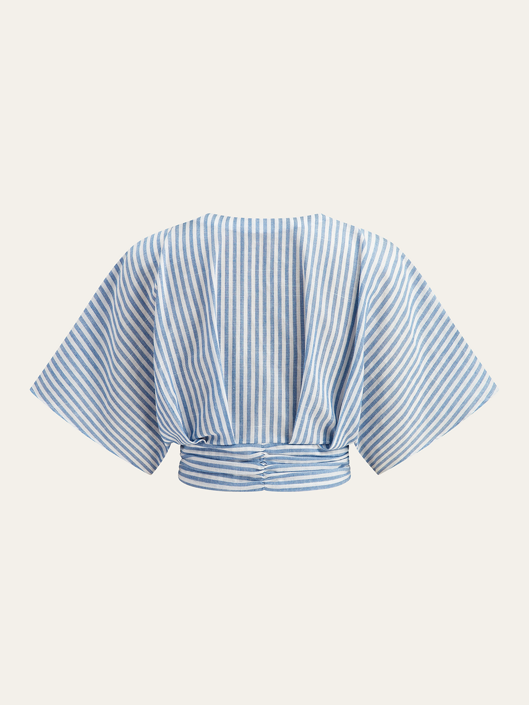 Blouse à rayures froncées avec décoration en métal