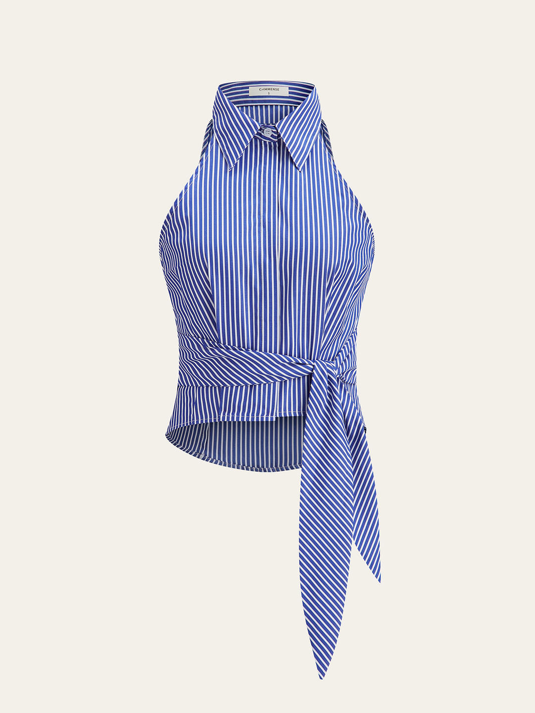 Haut court à rayures avec ceinture