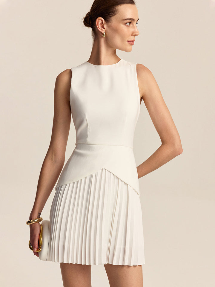 Robe Mini à Ourlet Plissé