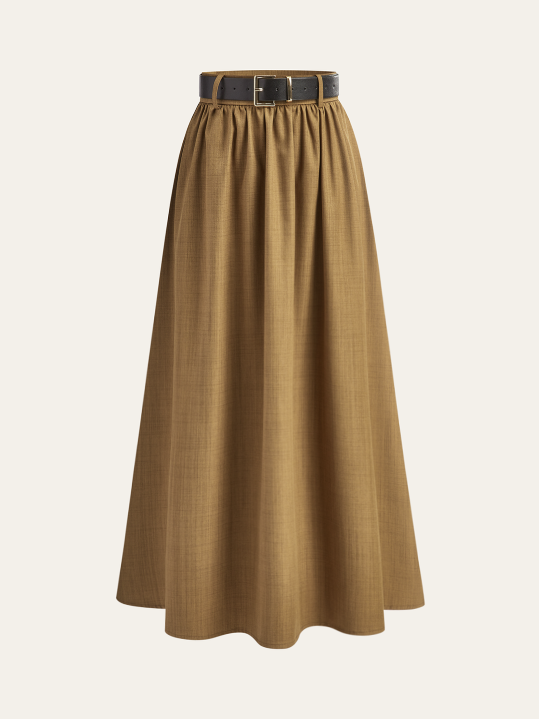 Jupe Midi Plissée à Ceinture