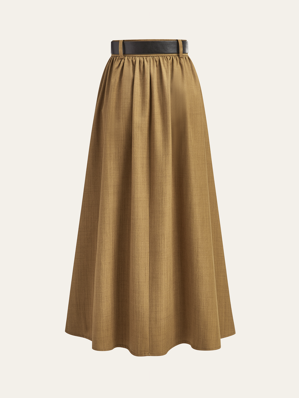 Jupe Midi Plissée à Ceinture
