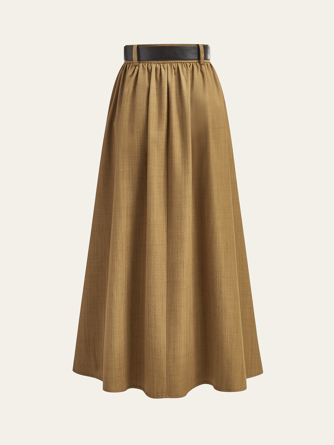 Jupe Midi Plissée à Ceinture