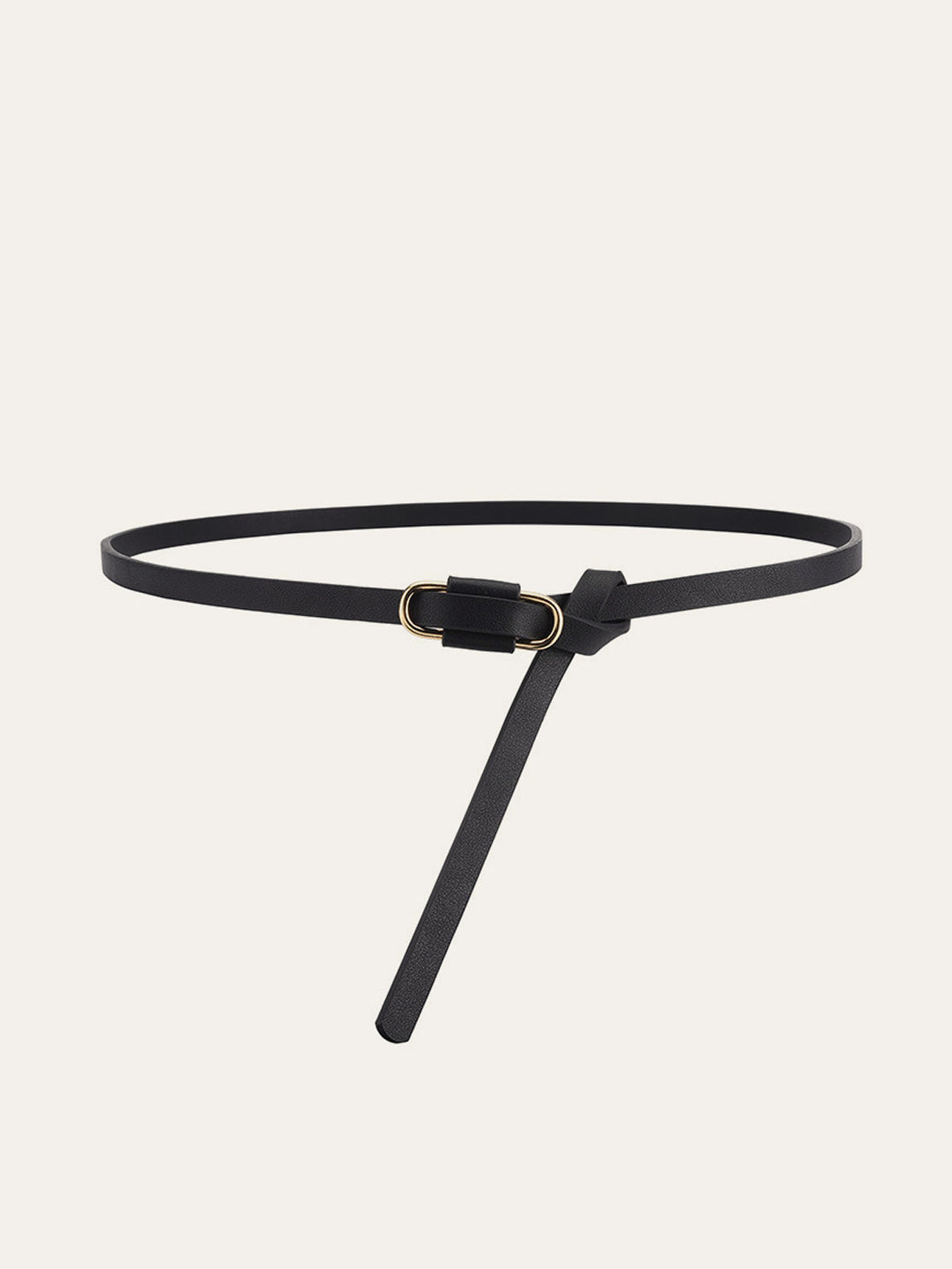 Ceinture fine en cuir PU avec boucle en métal