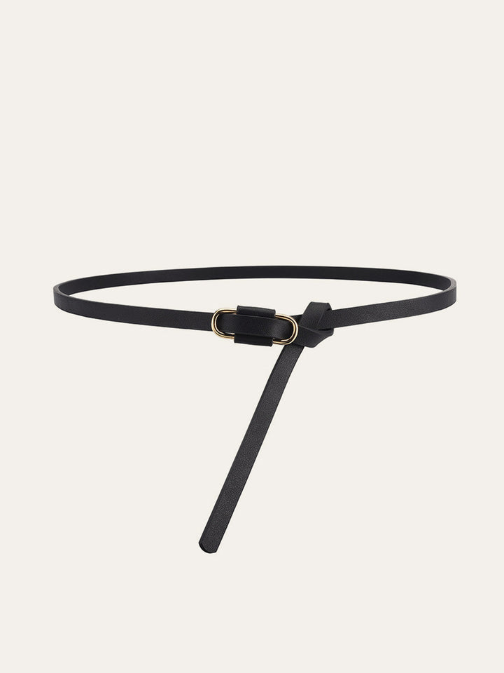 Ceinture fine en cuir PU avec boucle en métal