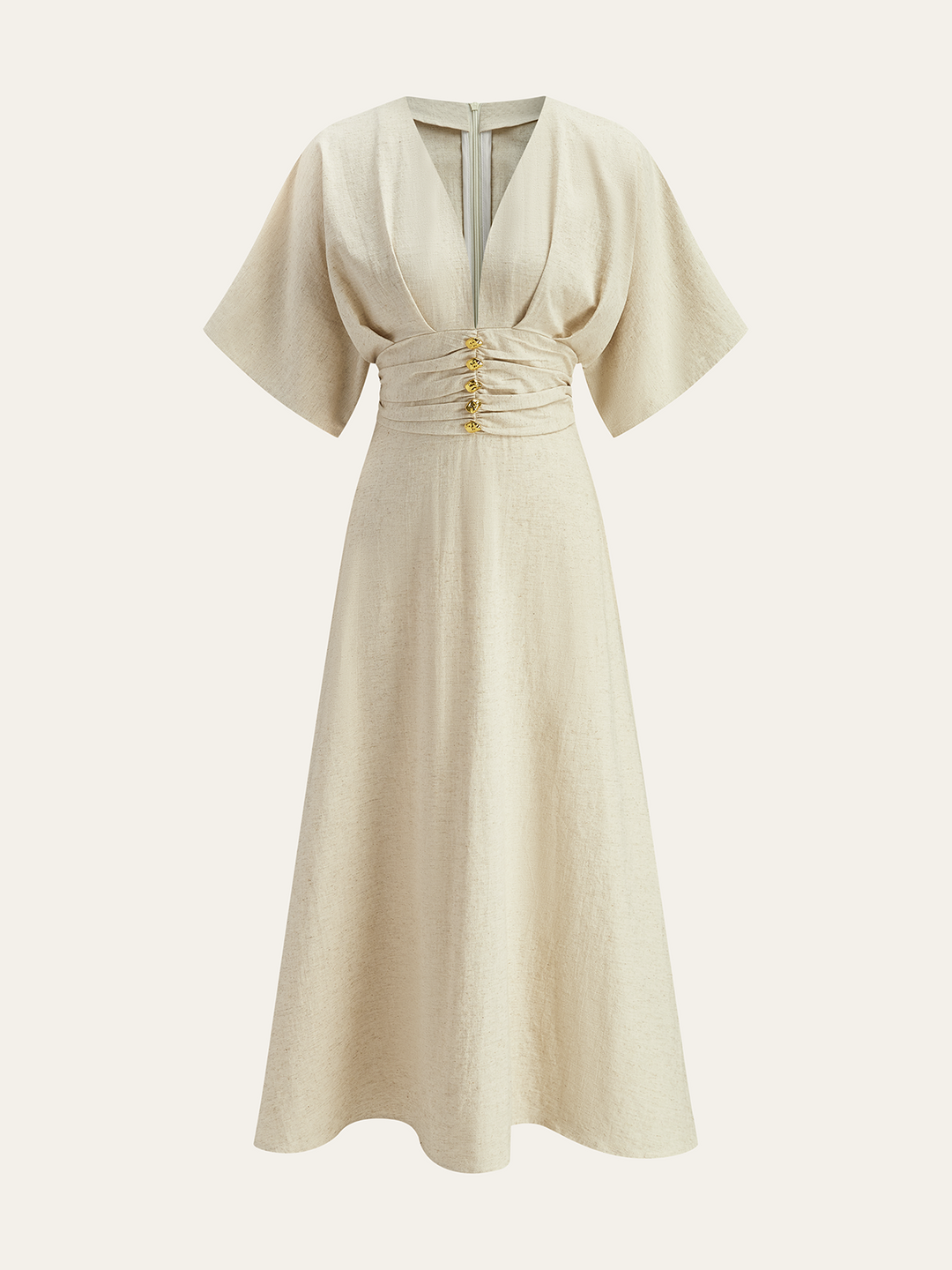 Robe Mi-Longue Plissée Métallique