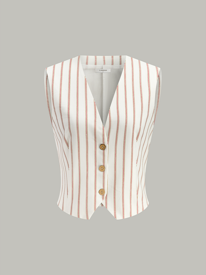Ensemble short à rayures avec ceinture