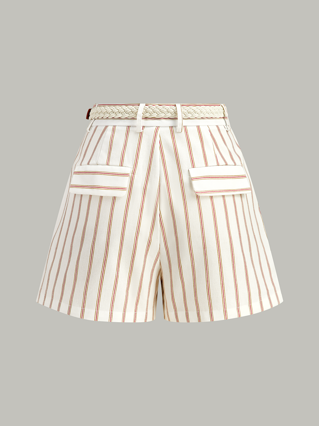 Ensemble short à rayures avec ceinture