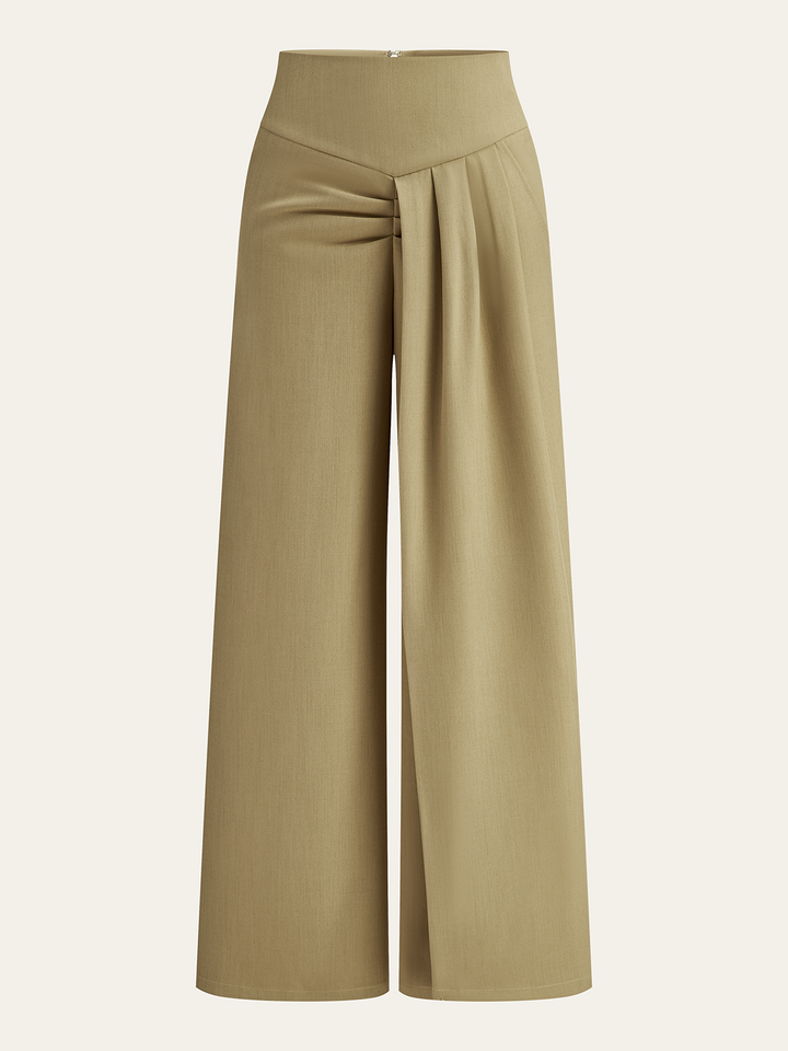 Pantalons mi-taille asymétriques froncés