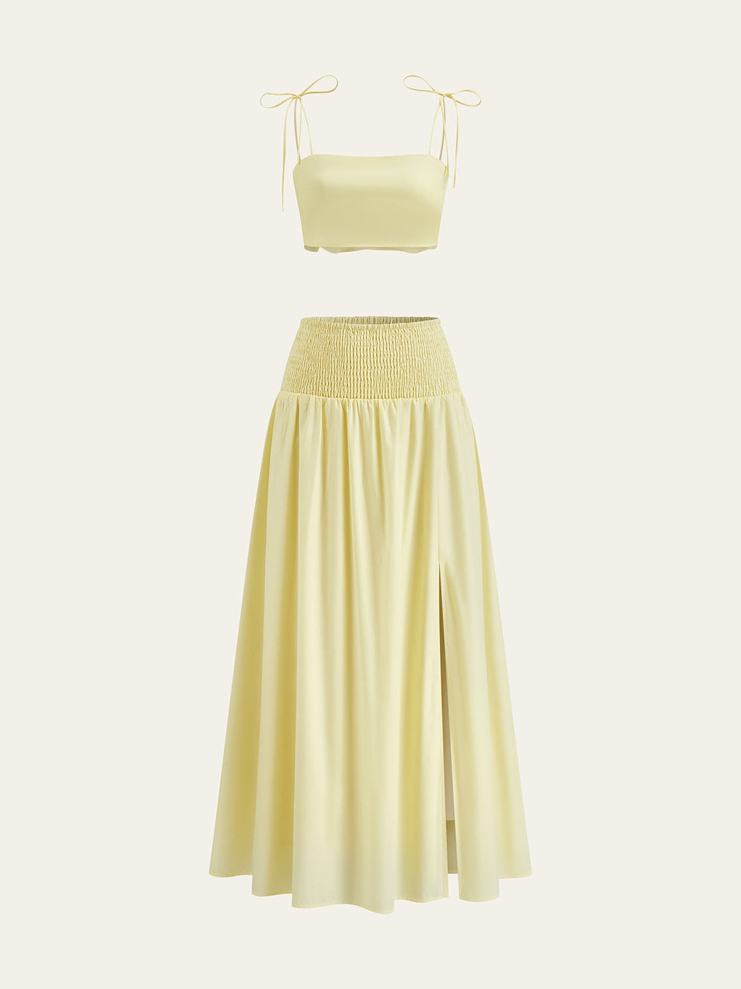 Ensemble jupe avec taille froncée et fente