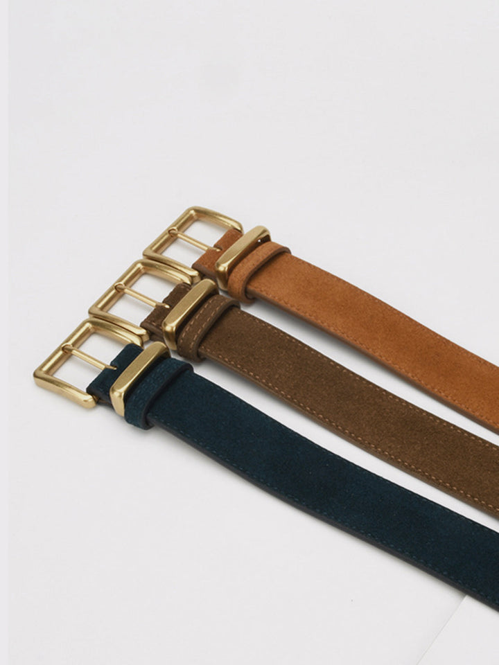 Ceinture en Daim à Boucle Dorée