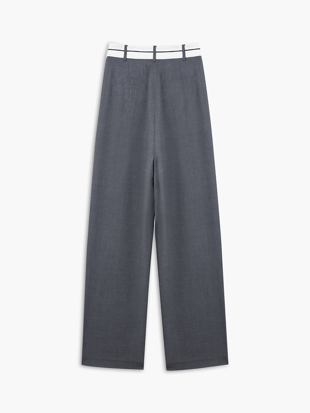 Pantalon Robe Jambe Large Ceinture Contrastée Asymétrique