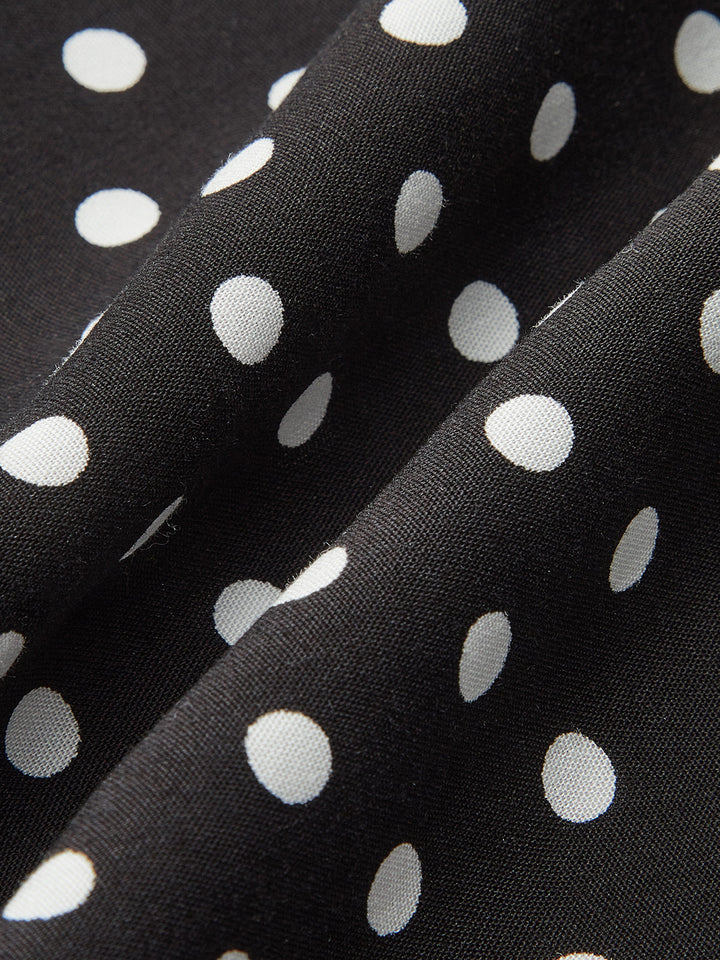 Robe à Pois avec Bordure en Dentelle