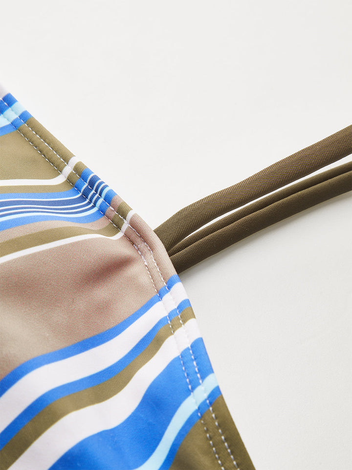 Haut de bikini rayé color-block