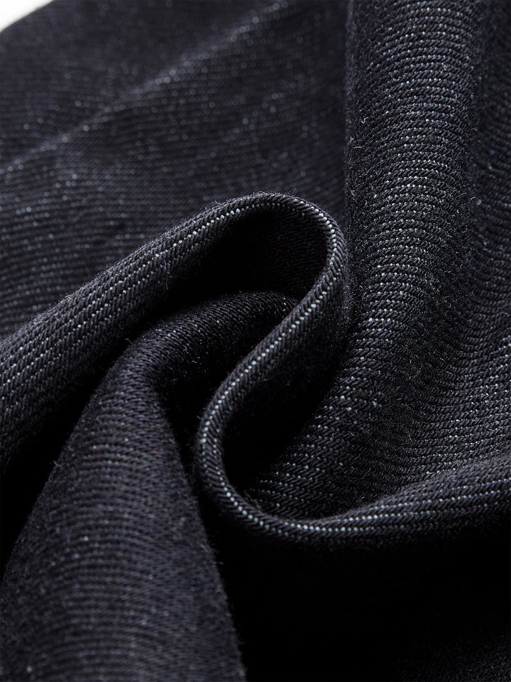 Short en jean à bordures contrastantes